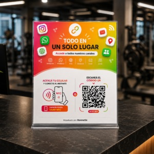 Cartel QR/NFC Multienlaces Básico