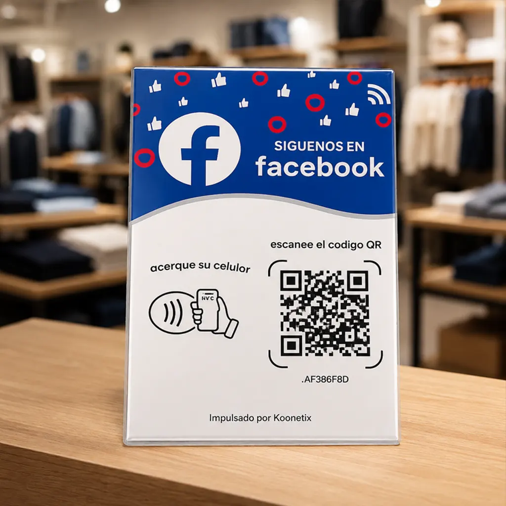 Cartel QR/Nfc Facebook Básico