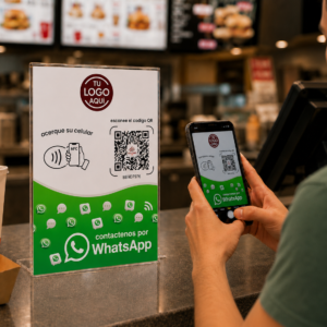 Cartel QR/NFC Whatsapp Premium