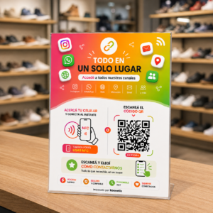 Cartel QR/NFC Multienlaces Pro