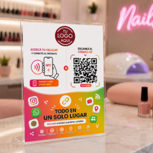 Cartel QR/NFC Multienlaces Premium