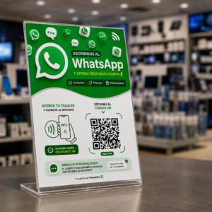 Cartel QR/NFC Whatsapp Pro
